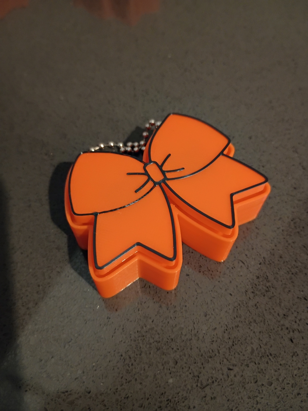Orange & Black Bow Clicker Keychain